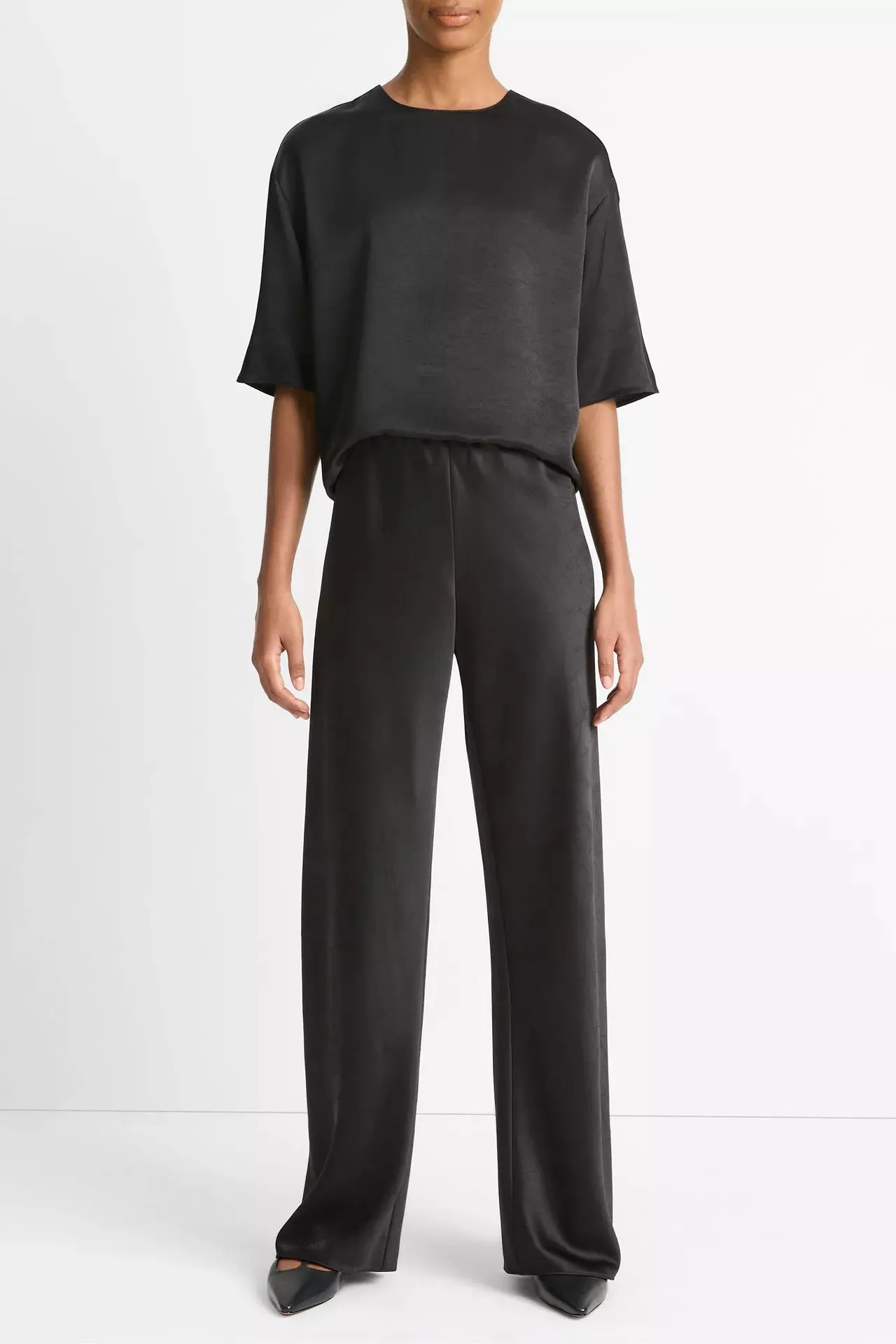 Bluse Satin Shirt in Schwarz