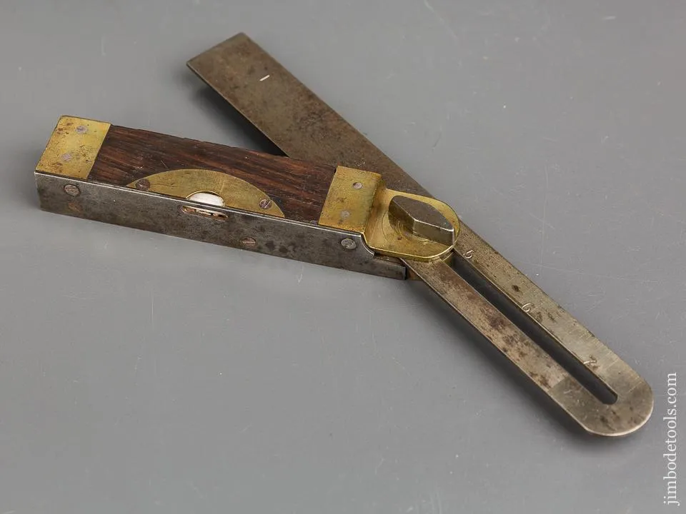 Eight inch HOWARD's Patent November 5, 1867 Type One Rosewood & Brass Bevel/Level - 83628