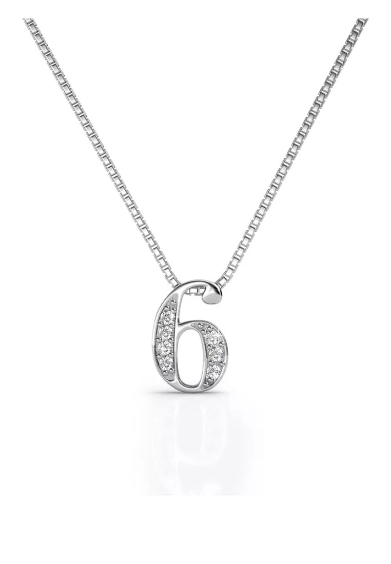 Her Jewellery Her Jewellery Number Pendant (6) - Luxury Crystal Embellishments plated with 18K Gold