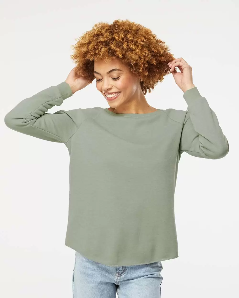Independent Trading Co. PRM2000 Women's California Wave Wash Crewneck Sweatshirt SKU: PRM2000