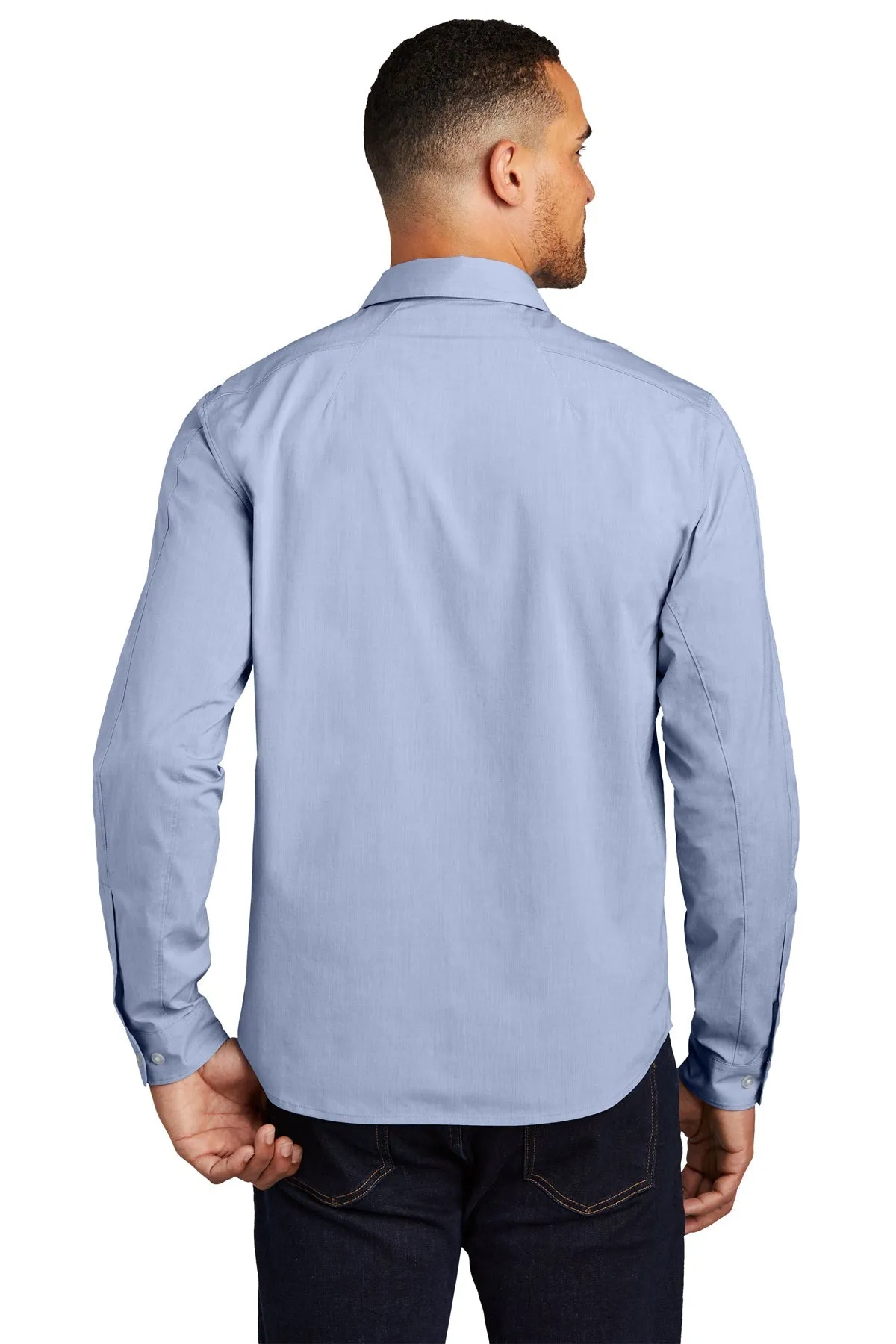 OGIO Commuter Branded Woven Shirts, Metal Blue Hth