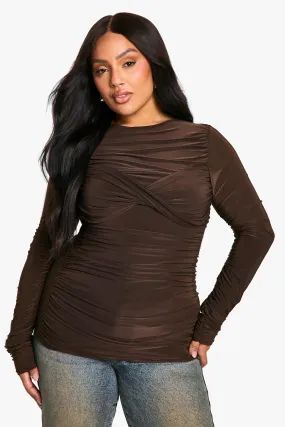 plus slinky Twist Detail ruched top