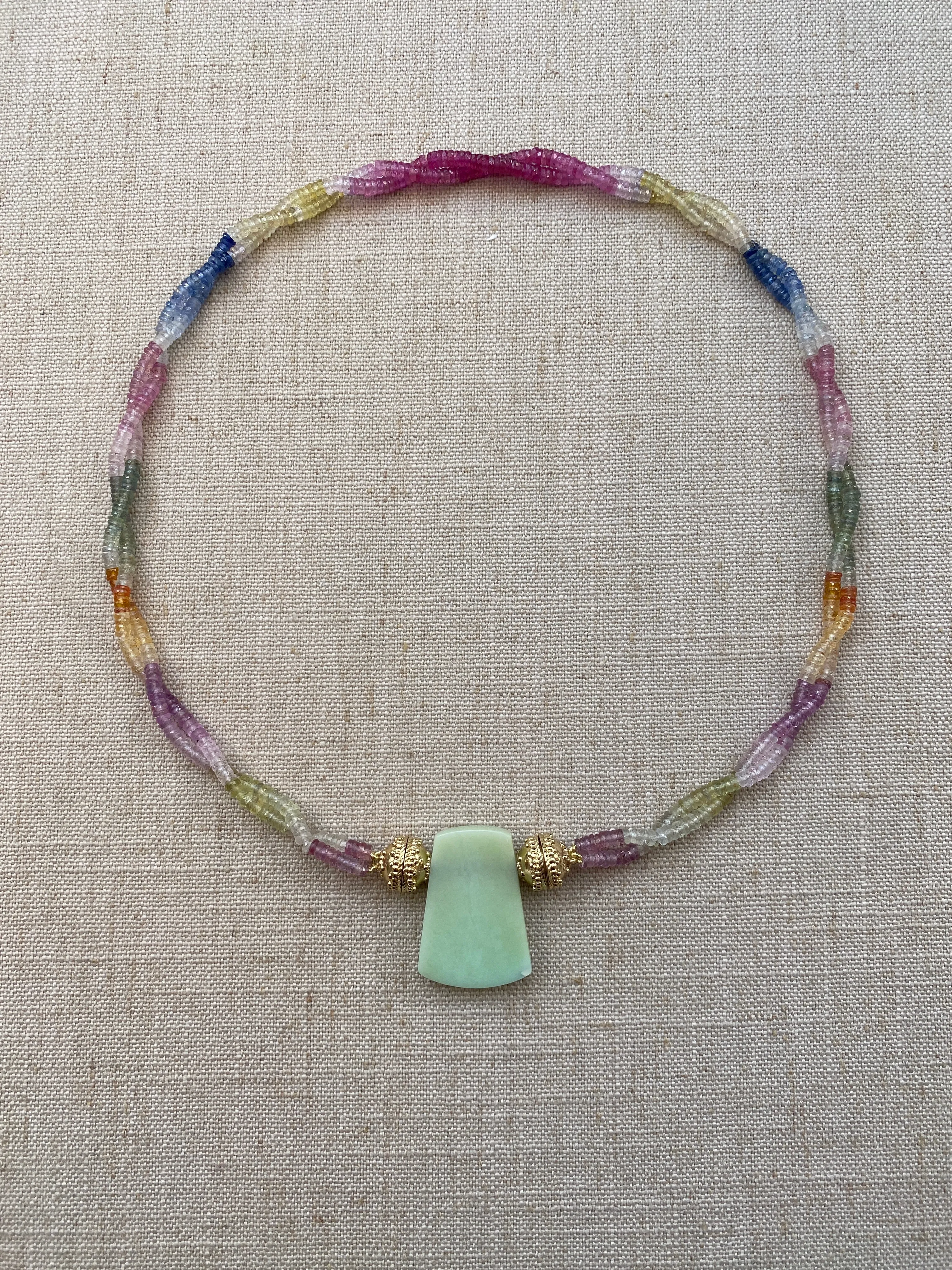 Rainbow Sapphire Double Strand Mini Necklace