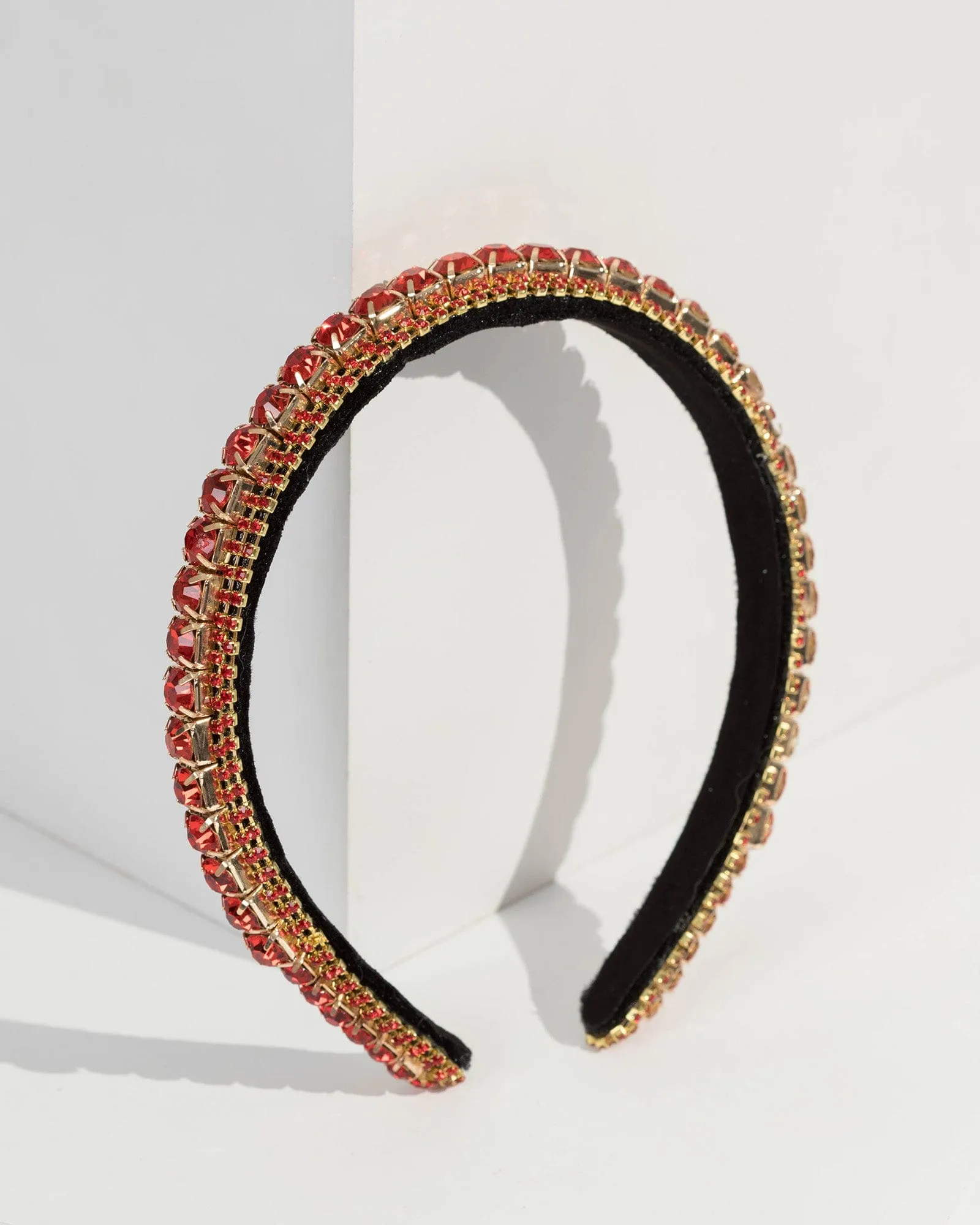 Red Crystal Row Detail Headband