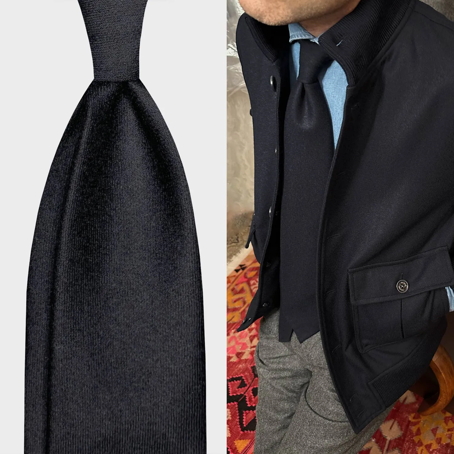 Valstar x Wools Boutique Uomo Navy Blue Wool Valstarino Jacket