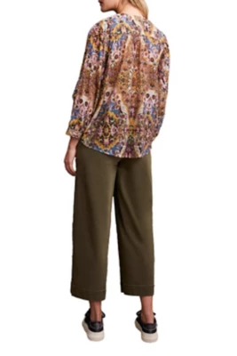 Women's Tribal Dolman 3/4 Sleeve V-Neck Blouse